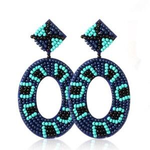 Boho Seed Bead Drop Earrings